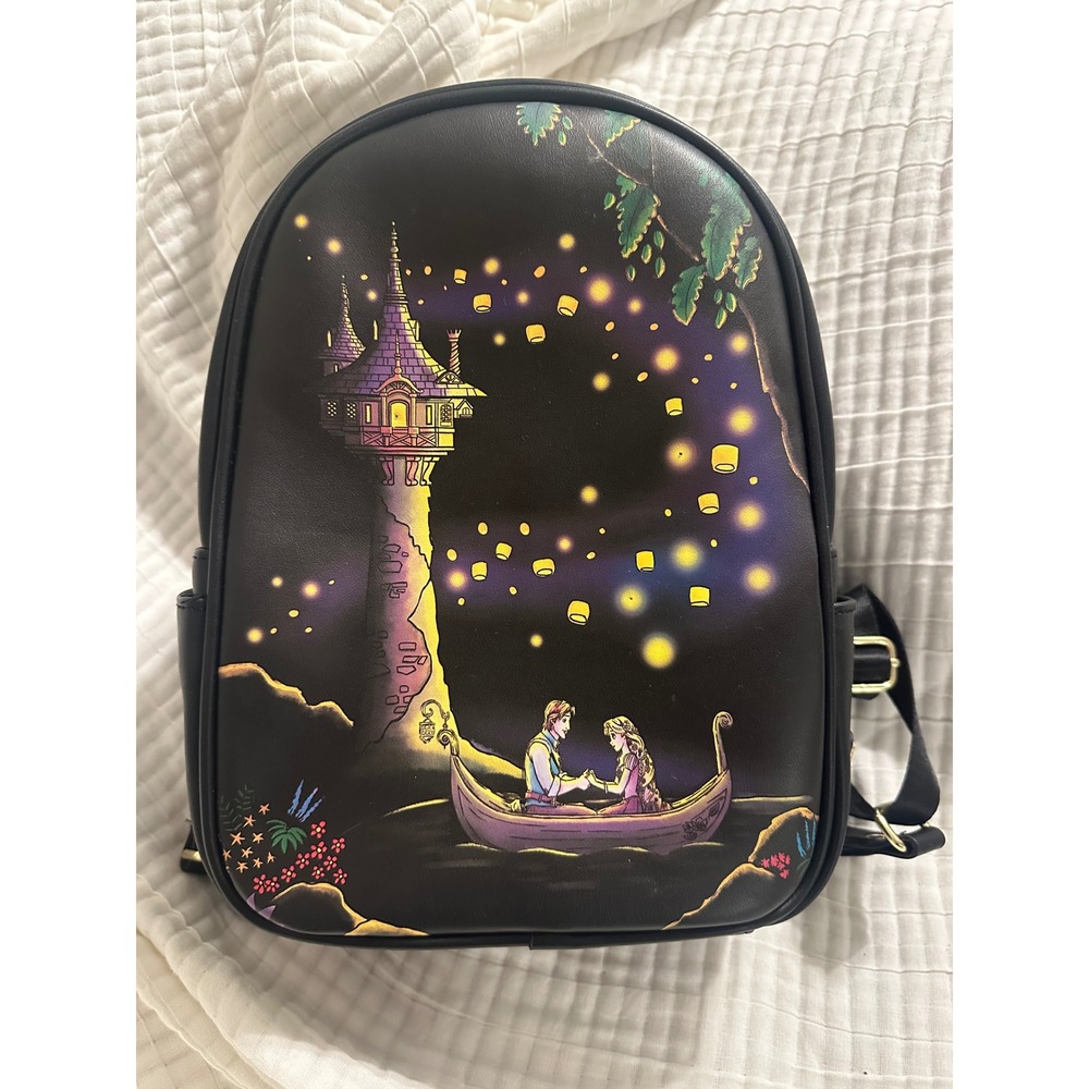 Loungefly Disney Tangled Rapunzel I See The Light Lantern Mini Backpack Black